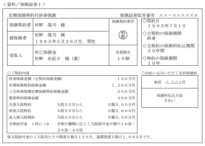 2020年1月実施日本FP協会FP2級実技試験第11問の資料①